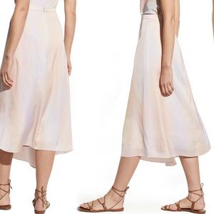 NEW VINCE Rainbow Drape Silky Flowy Midi Skirt